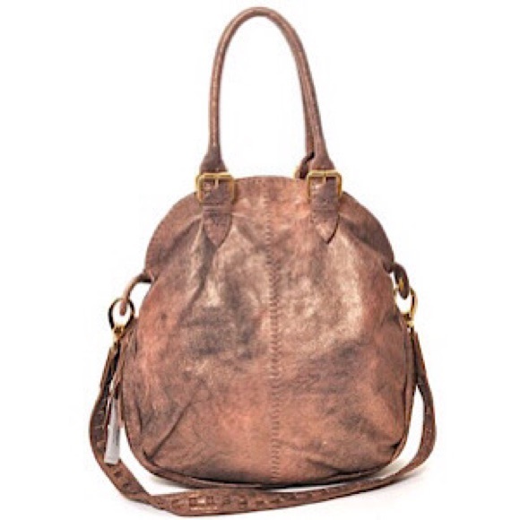 “NEW” Carla Mancini Bronze Shimmer Fold-over Bag - Picture 2 of 13